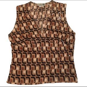 Luly K Sleeveless Top With Clear Sequins